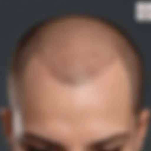 Illustration of hairline with thinning areas