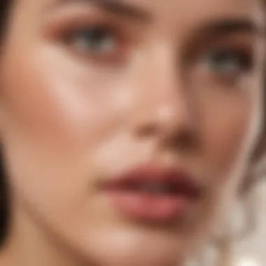 Close-up of flawless skin with BareMinerals application