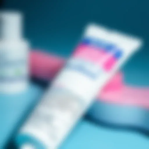 Close-up of antibacterial toothpaste tube with active ingredients listed