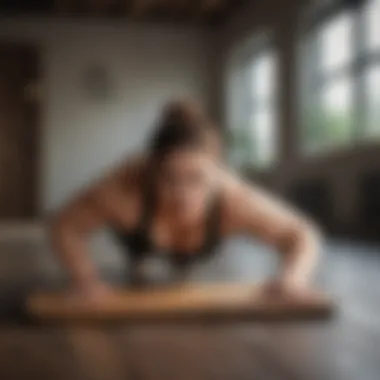 Plank Variation for Obese Individuals Overweight individual doing plank exercise
