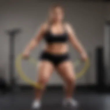 Resistance Band Training for Obesity Obese person performing resistance band workout