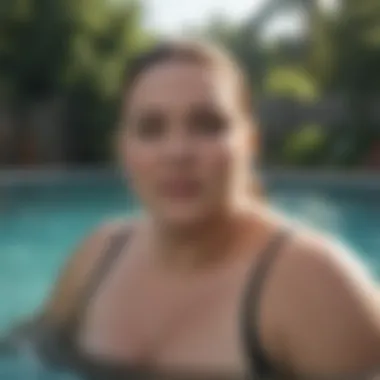 Obese individual engaging in water aerobics