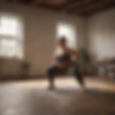 Yoga Flow for Obese Beginners Overweight person practicing yoga for beginners