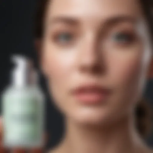 Close-up of a face lotion jar with a soothing texture