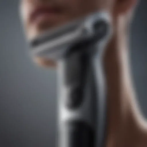 Close-up of a premium shaver showcasing its sleek design and sharp blades.