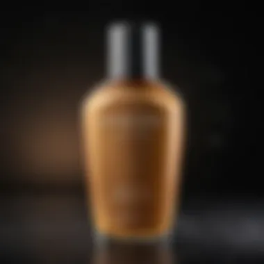 Blonde hair dye bottle against dark background