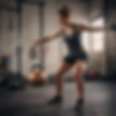 Dynamic Kettlebell Swing Exercise Athlete performing a kettlebell swing exercise