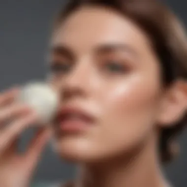 User applying Clinique Cream on their face in a serene setting