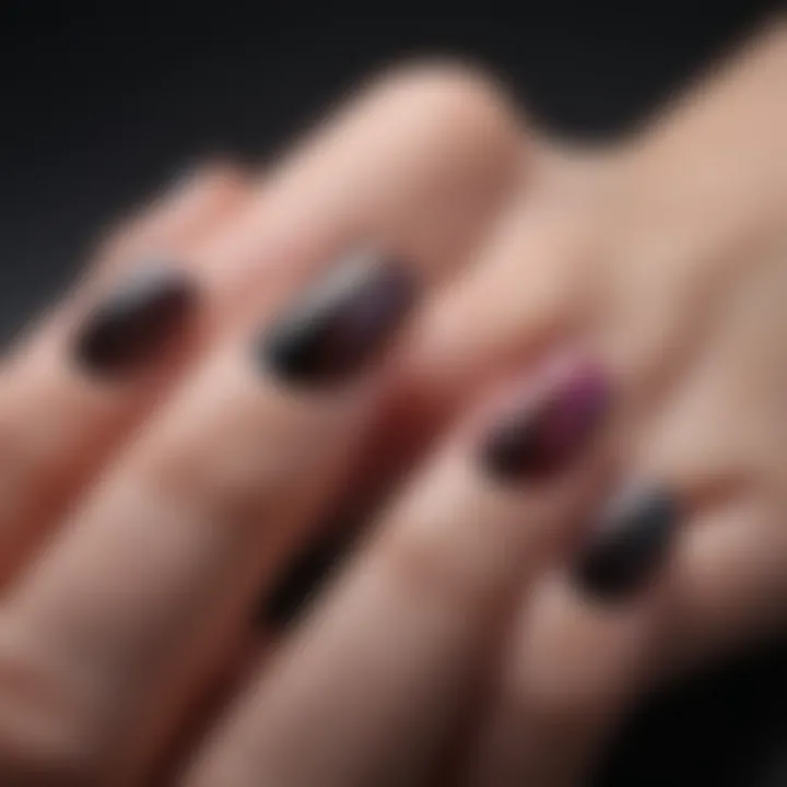 Close-Up of Magnetic Stick-On Nails Application