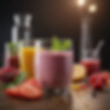 Collagen Options with Fresh Ingredients A variety of collagen supplements displayed alongside fresh ingredients.