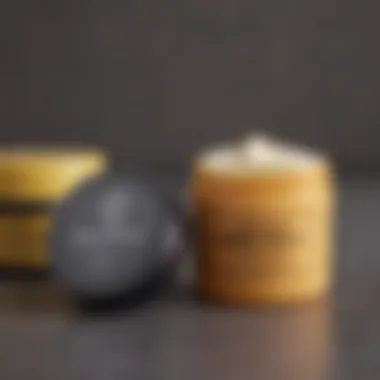 A side-by-side comparison of beard butter and beard balm containers