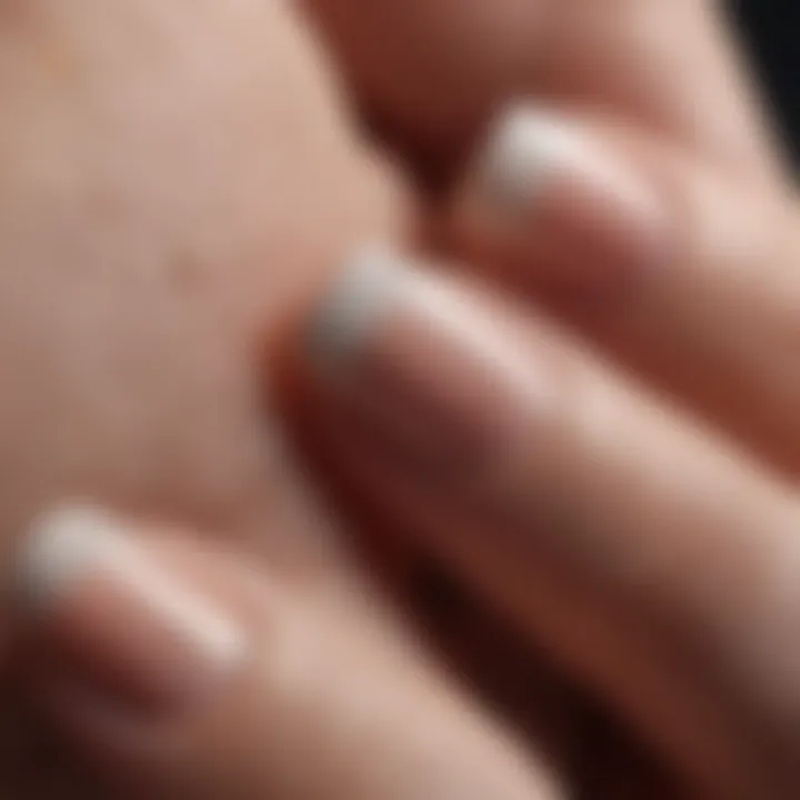 Close-up view of healthy nails