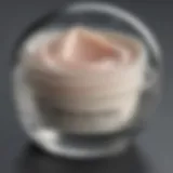 Close-up view of a luxurious eye cream jar with a rich texture