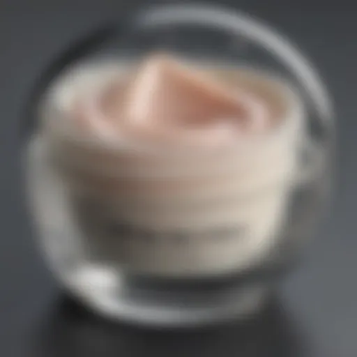 Close-up view of a luxurious eye cream jar with a rich texture