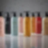 A selection of premium shampoo bottles showcasing diverse formulations