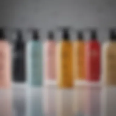 Diverse Formulations in Premium Shampoo Brands A selection of premium shampoo bottles showcasing diverse formulations