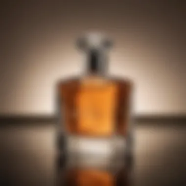 Elegance in Fragrance A close-up view of a luxurious perfume bottle reflecting elegance and sophistication.