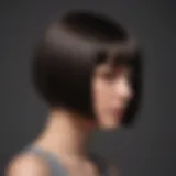 A modern bob haircut showcasing sleek lines and a polished finish