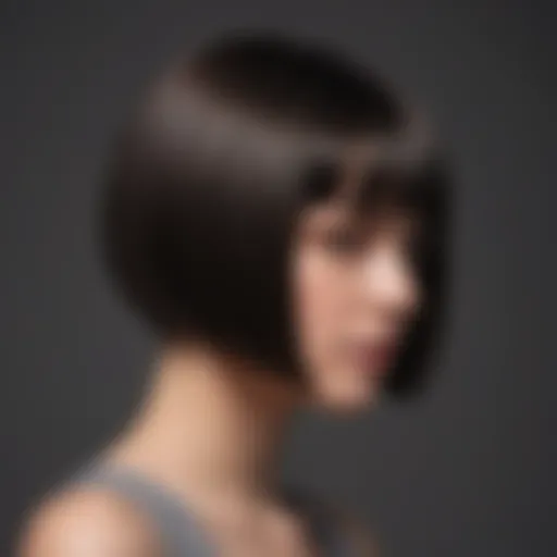 A modern bob haircut showcasing sleek lines and a polished finish