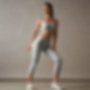 Dynamic movement shot of a woman in cotton-spandex capri leggings