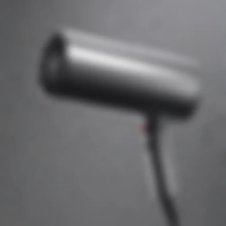 Close-up detail of the Dyson Salon Professional Hair Dryer showcasing its sleek design.