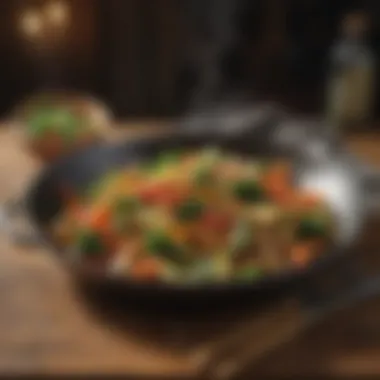 Wholesome Veggie Stir-Fry Fresh vegetable stir-fry in a sizzling pan