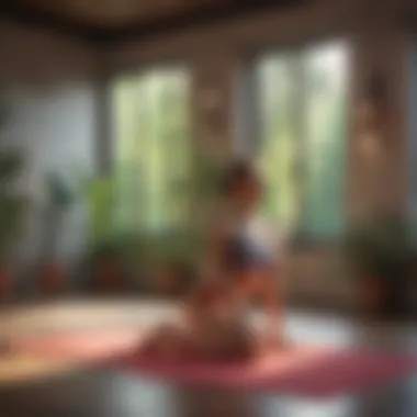 Tranquil Yoga Session Colorful yoga mat in a serene setting