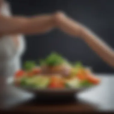 Balanced Diet for Arm Fat Reduction A healthy plate featuring fresh vegetables and lean protein to promote a balanced diet