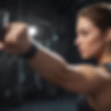Targeted Exercise for Arm Strength An individual performing a resistance training exercise focusing on arm muscles