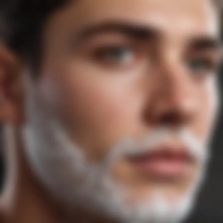 Illustration of proper shaving techniques to prevent irritation