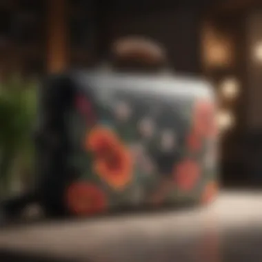 Elegant laptop bag with floral motif