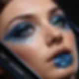 Enchanting Realm of Sephora's Blue Eyeliner Palette A vibrant swirl of ocean blue eyeliner on a makeup palette