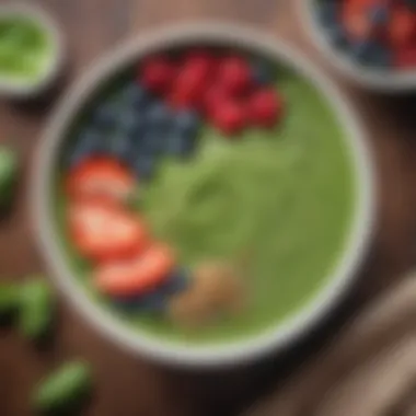 Energizing smoothie bowl with spinach and berries