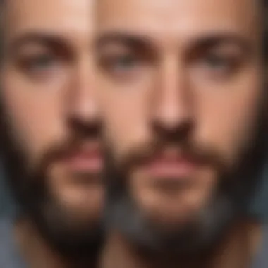 Shaved vs. Unshaved Beard Growth Comparison of shaved and unshaved beard growth