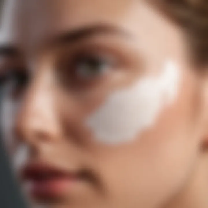 Close-up of CeraVe sunscreen texture being applied to skin, illustrating its consistency.