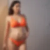 Stylish maternity bathing suit in a vibrant color