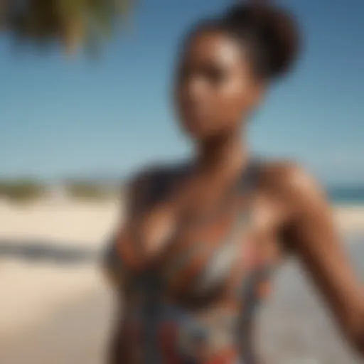 Intricate African Print Swimsuit Design