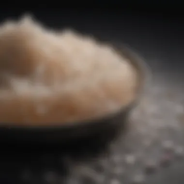 Close-up of natural sugar scrub texture with exfoliating crystals