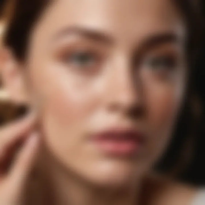 Woman applying Oil of Olay Wrinkle Filler with precision