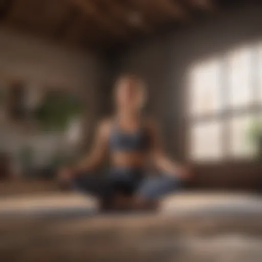 Woman doing yoga in gym