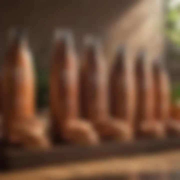 An array of bronzing tanning lotions on a sunlit table