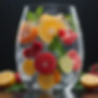 A vibrant assortment of infused water with sliced fruits and herbs