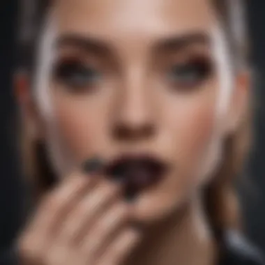 Stunning Black Dip Powder Finish Elegant black dip powder manicure showcasing shiny finish
