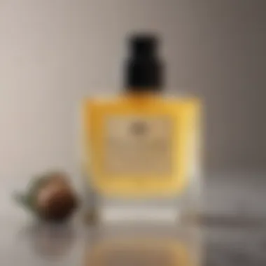 A close-up of Bum Bum Cream Fragrance Oil bottle showcasing its elegant design and label.