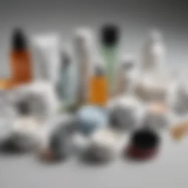 Complementary Skincare Products A flat lay of skincare products, including creams and oils that complement tretinoin and retinol use.
