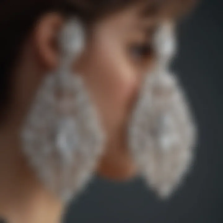 Elegant CZ clip-on earrings showcasing intricate design elements