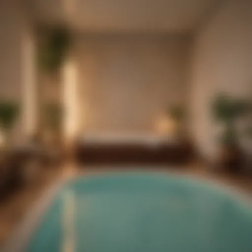 Serene spa treatment room with calming decor