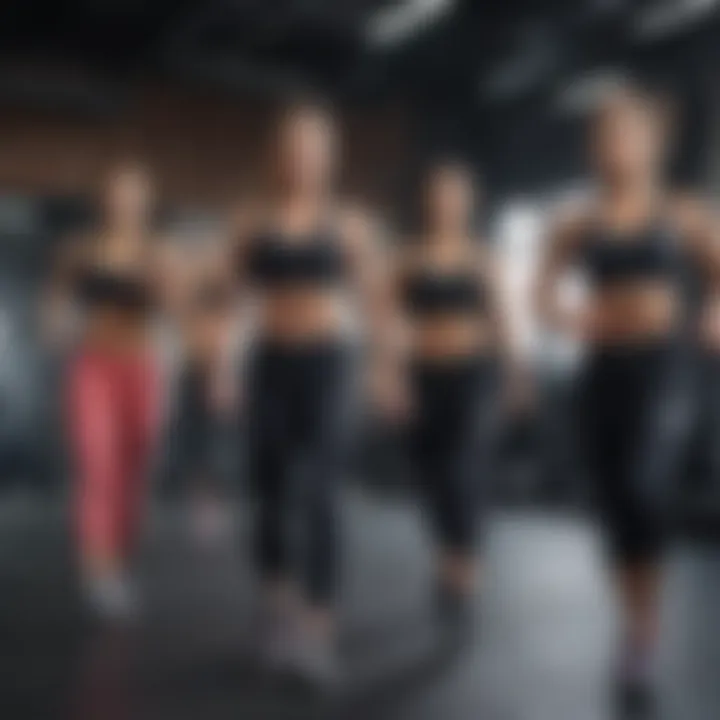 Diverse group engaging in HIIT workout in a gym setting