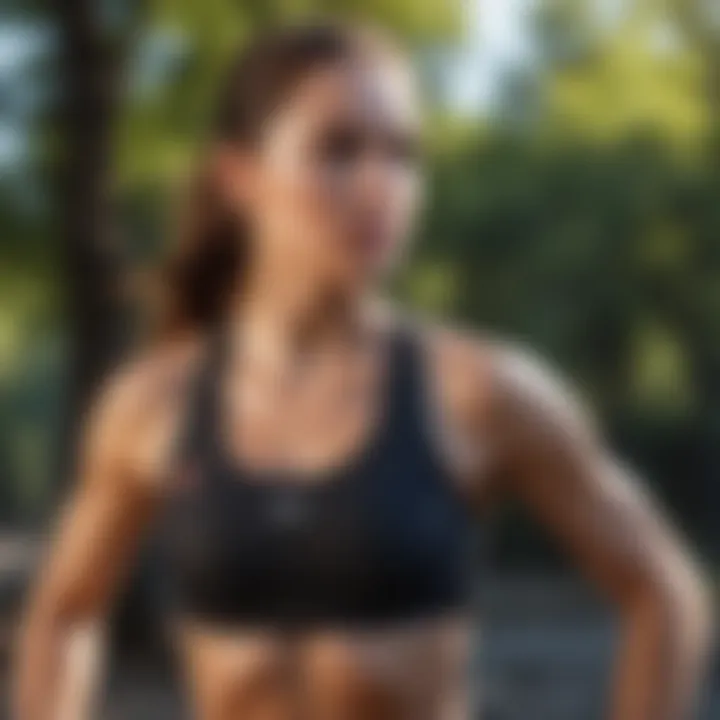 Athletic woman performing HIIT workout outdoors