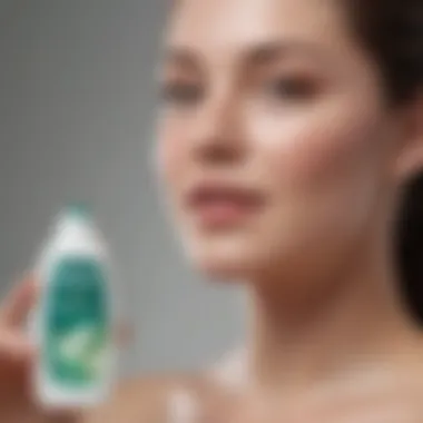 User Applying Dove Menthol Body Wash